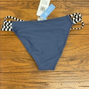 cupshe navy blue ribbed and strappy bikini